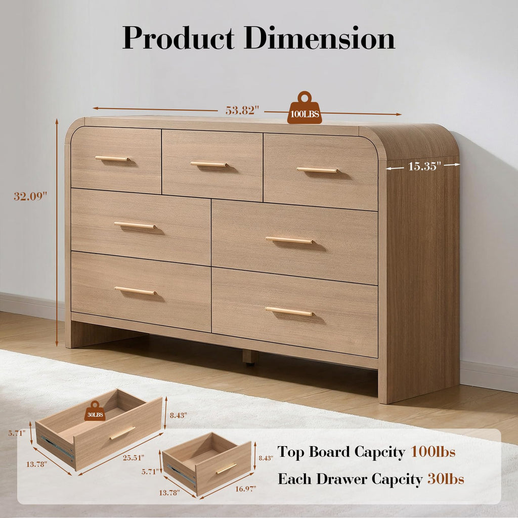 Curved 7 Drawer Dresser Z778