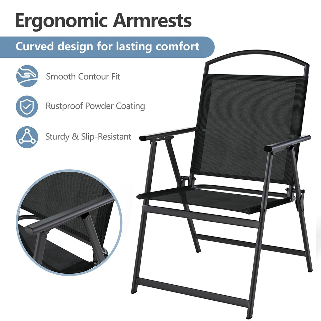 Folding Outdoor Chairs Set of 2 Black I274992