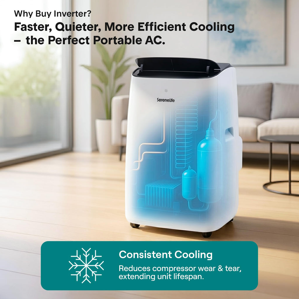 12000 BTU Inverter Portable Air Conditioner & Heater with Wi-Fi T2136