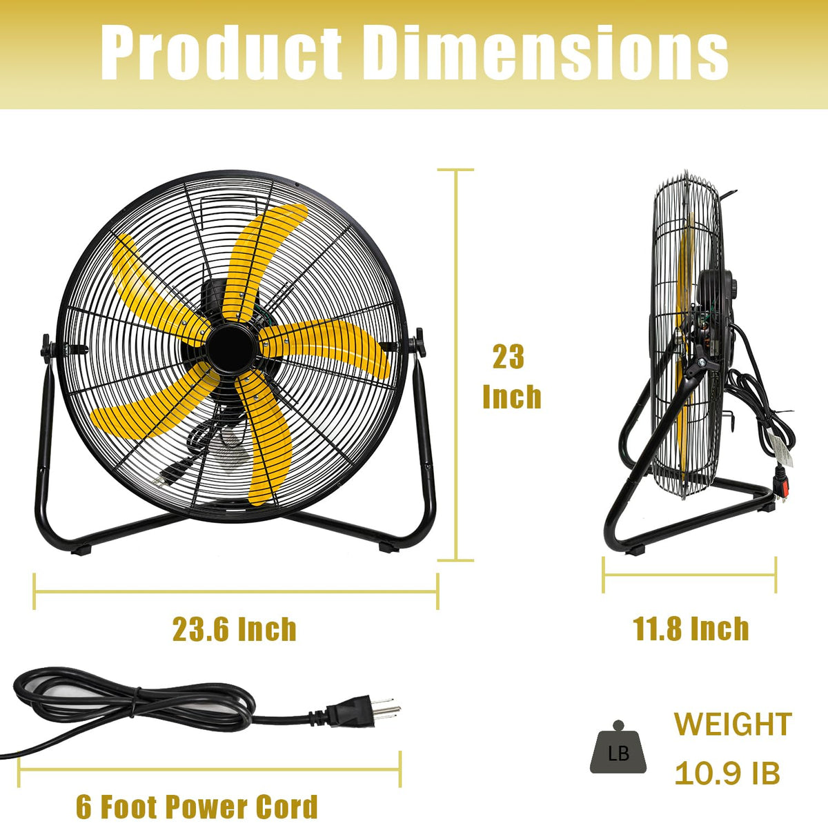 20 Inch 3-Speed High Velocity Floor Fan R614