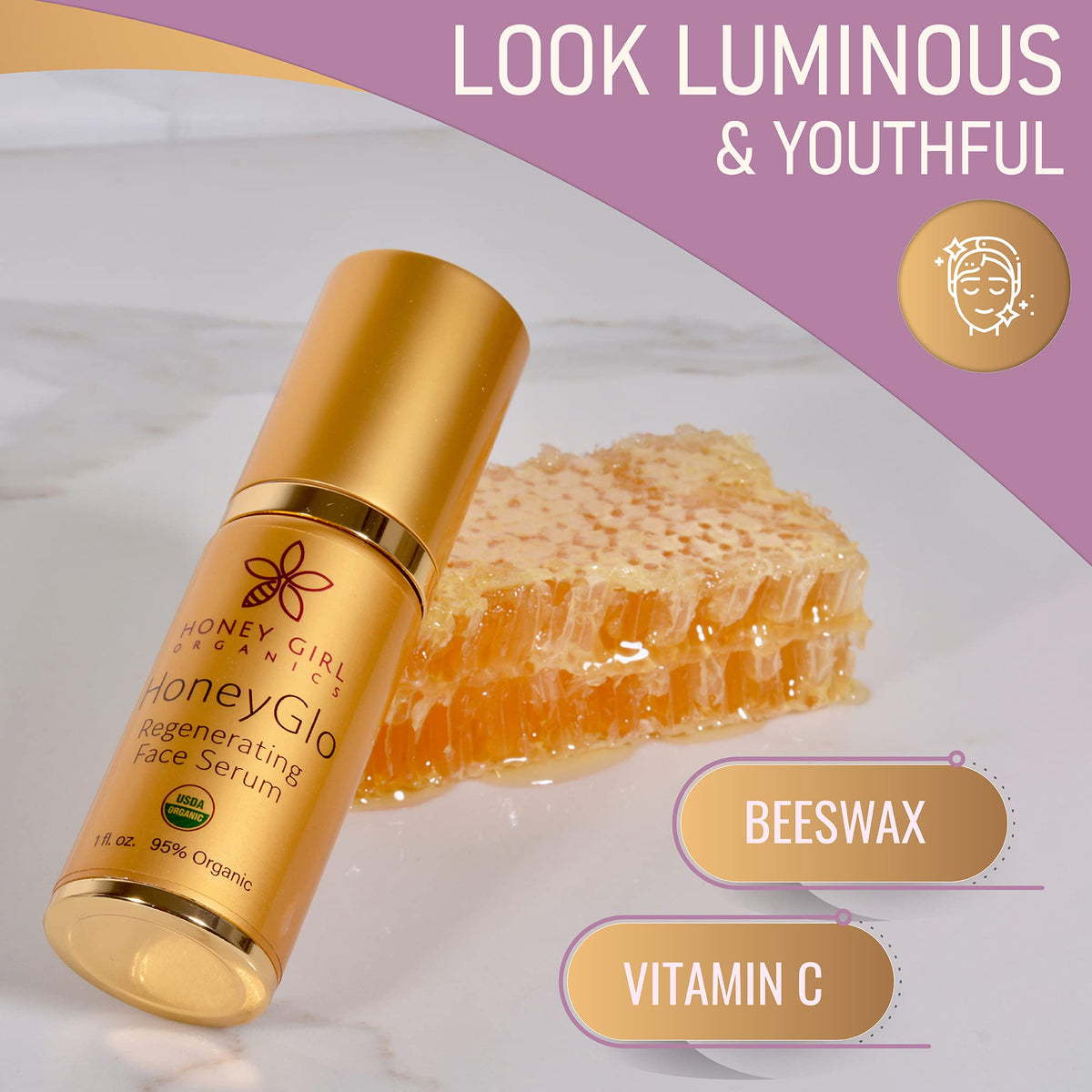 USDA Certified Organic Face Serum with Vitamin C and EVOO 1 oz D948