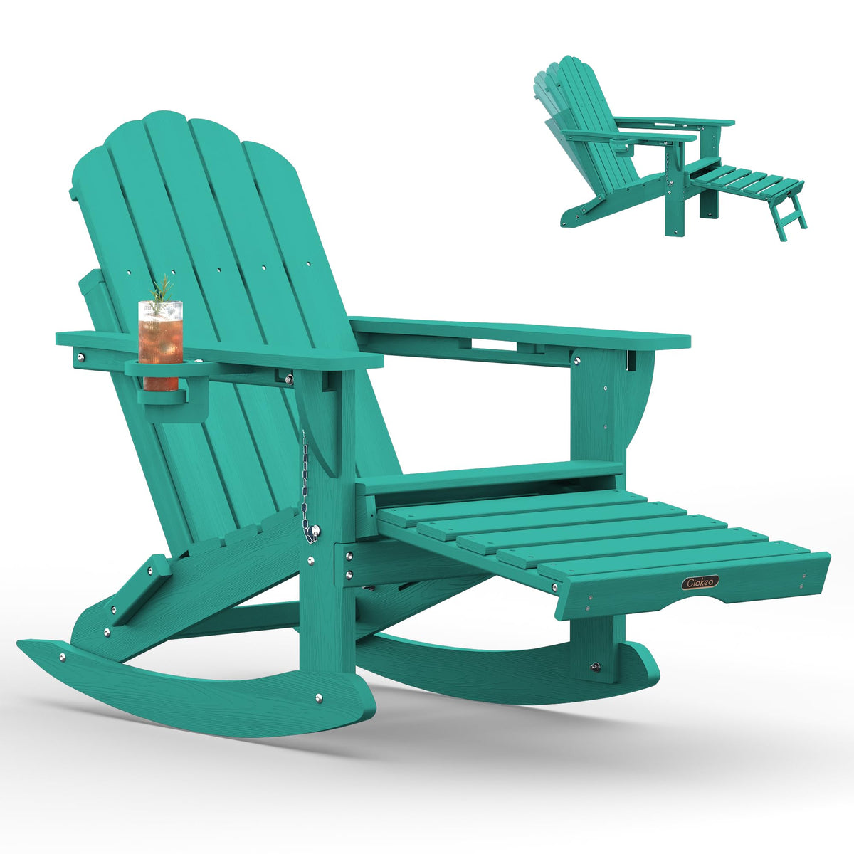 Adirondack Rocking Chair with Footrest O50682