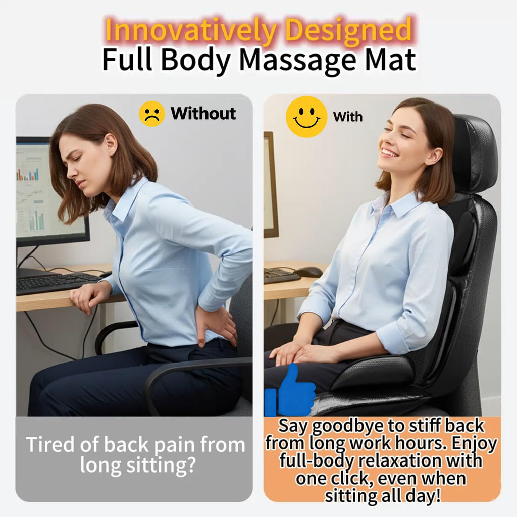 16D Electric Shiatsu Full Body Massage Mat with Foot Massager U6916