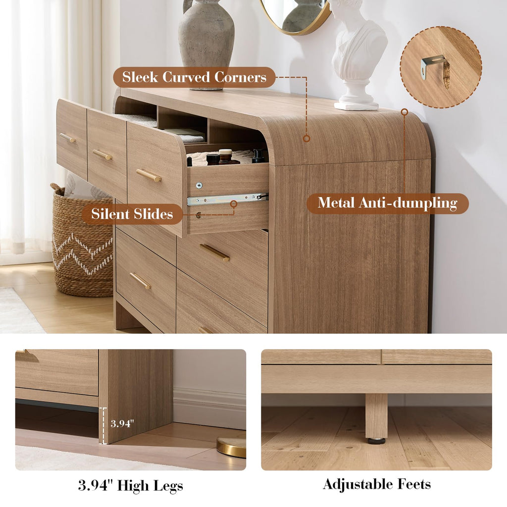 Curved 7 Drawer Dresser Z778