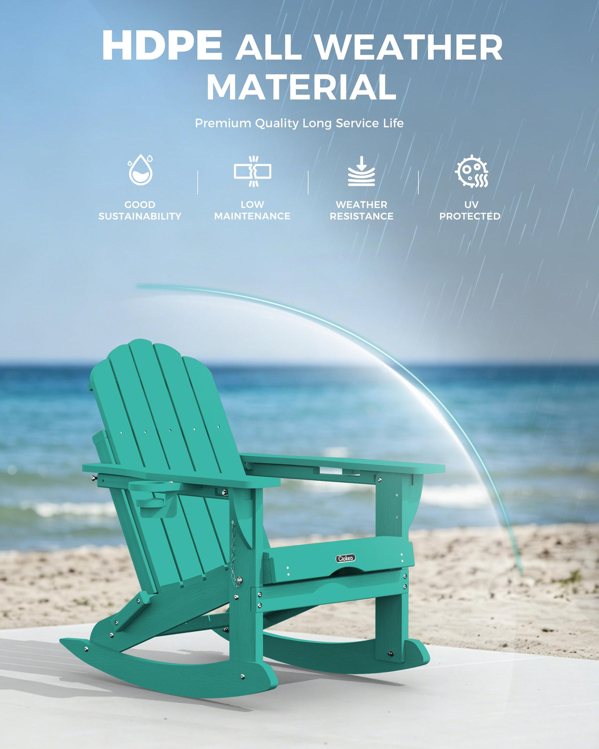 Adirondack Rocking Chair with Footrest O50682