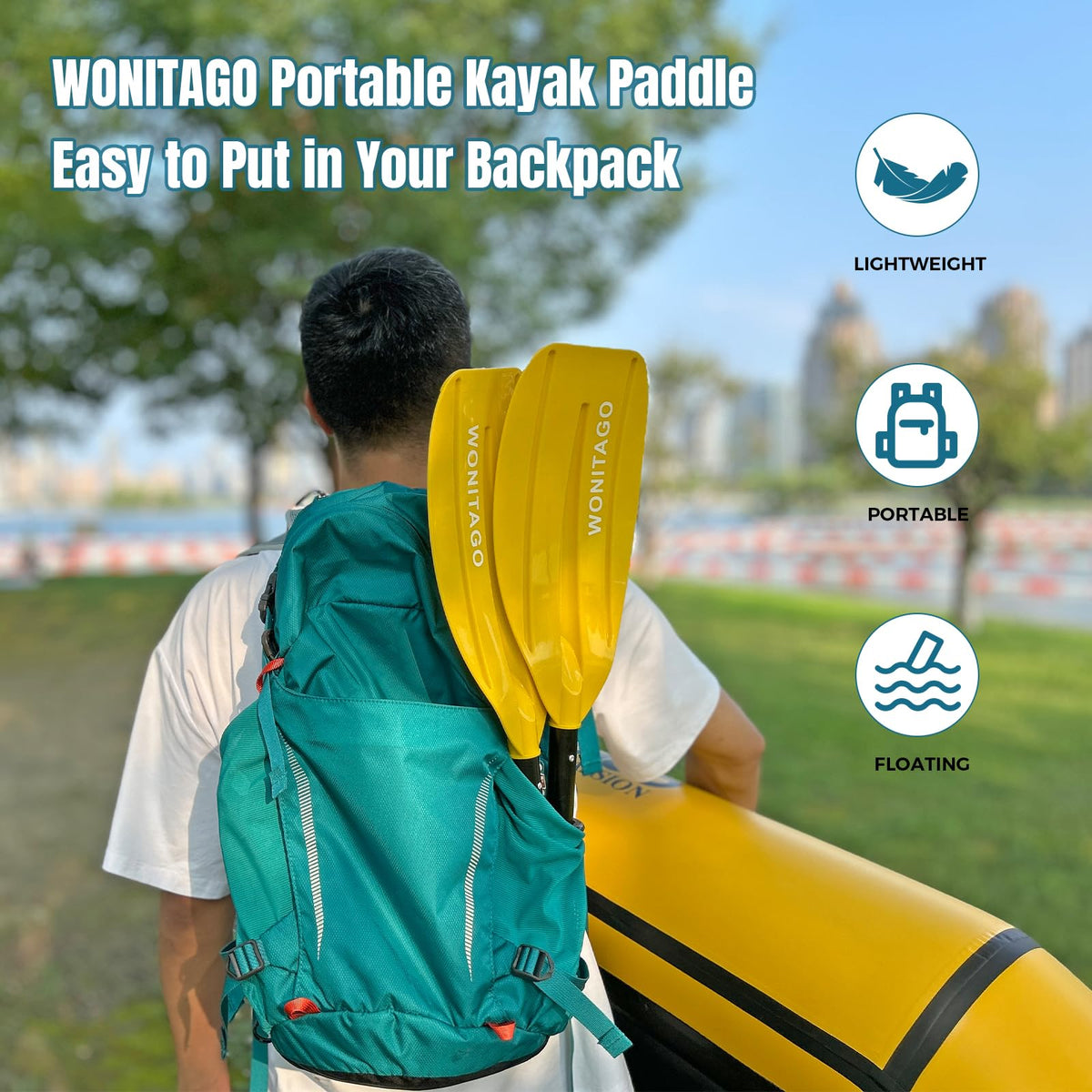 Adjustable Portable 5-Piece Kayak Paddle T222399