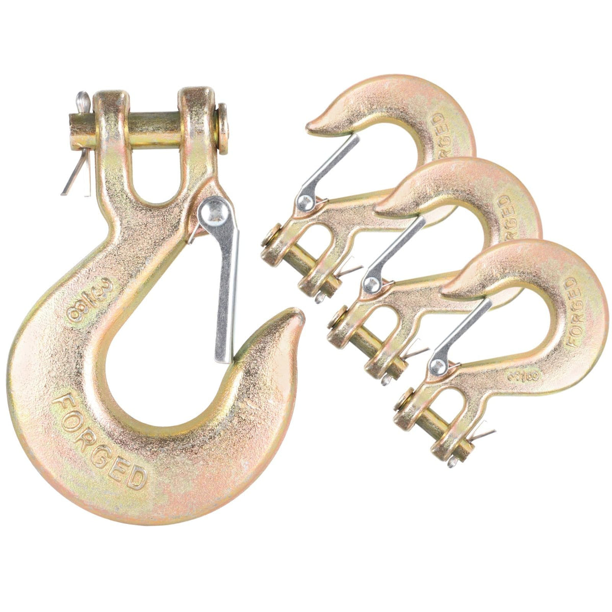 4-Pack 3/8-Inch Clevis Slip Hooks with Safety Latch U56737
