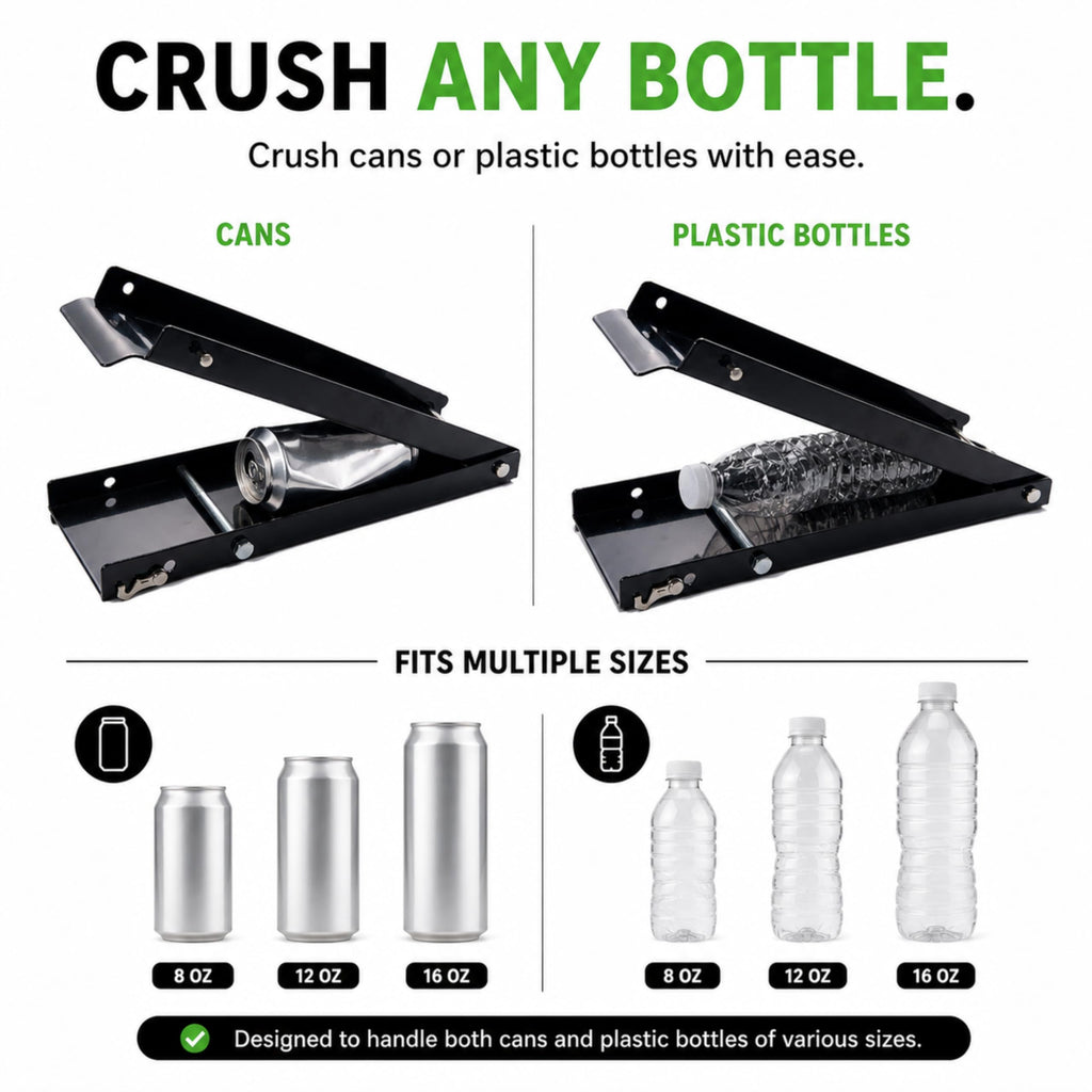 Heavy Duty Aluminum Foldable Can Crusher with Non-Slip Base Q847