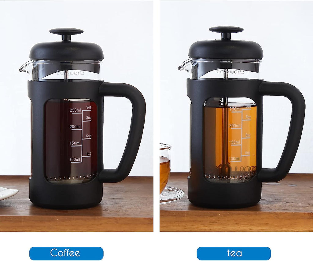 French Press 12 oz, Stainless Steel Espresso Cup 2pcs Set Double Wall Insulated 5 oz G504