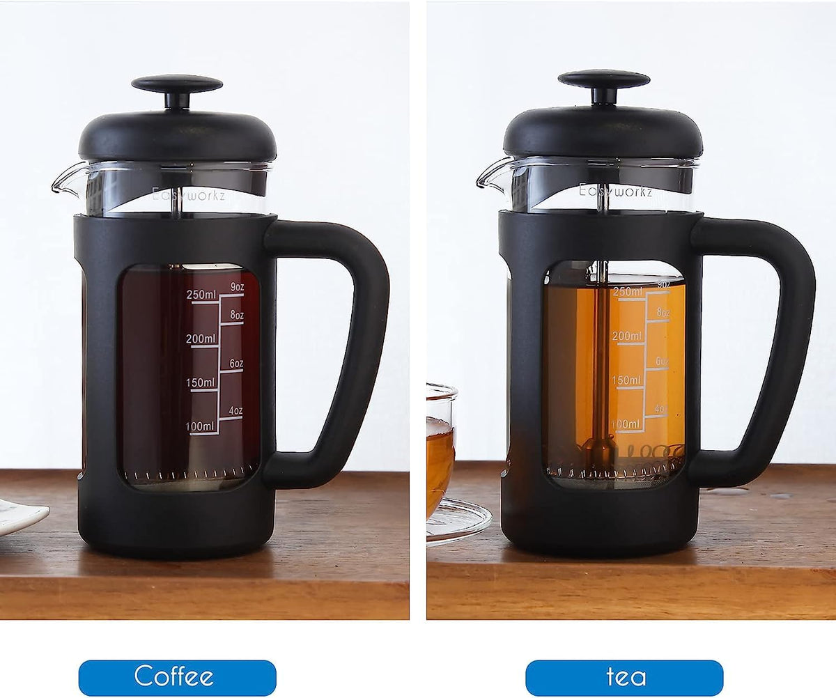 French Press 12 oz, Stainless Steel Espresso Cup 2pcs Set Double Wall Insulated 5 oz G504