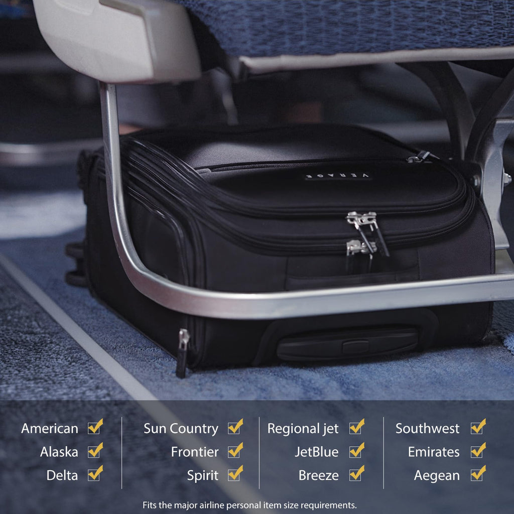 Black 14.5-Inch Spinner Underseat Carry On Luggage U192