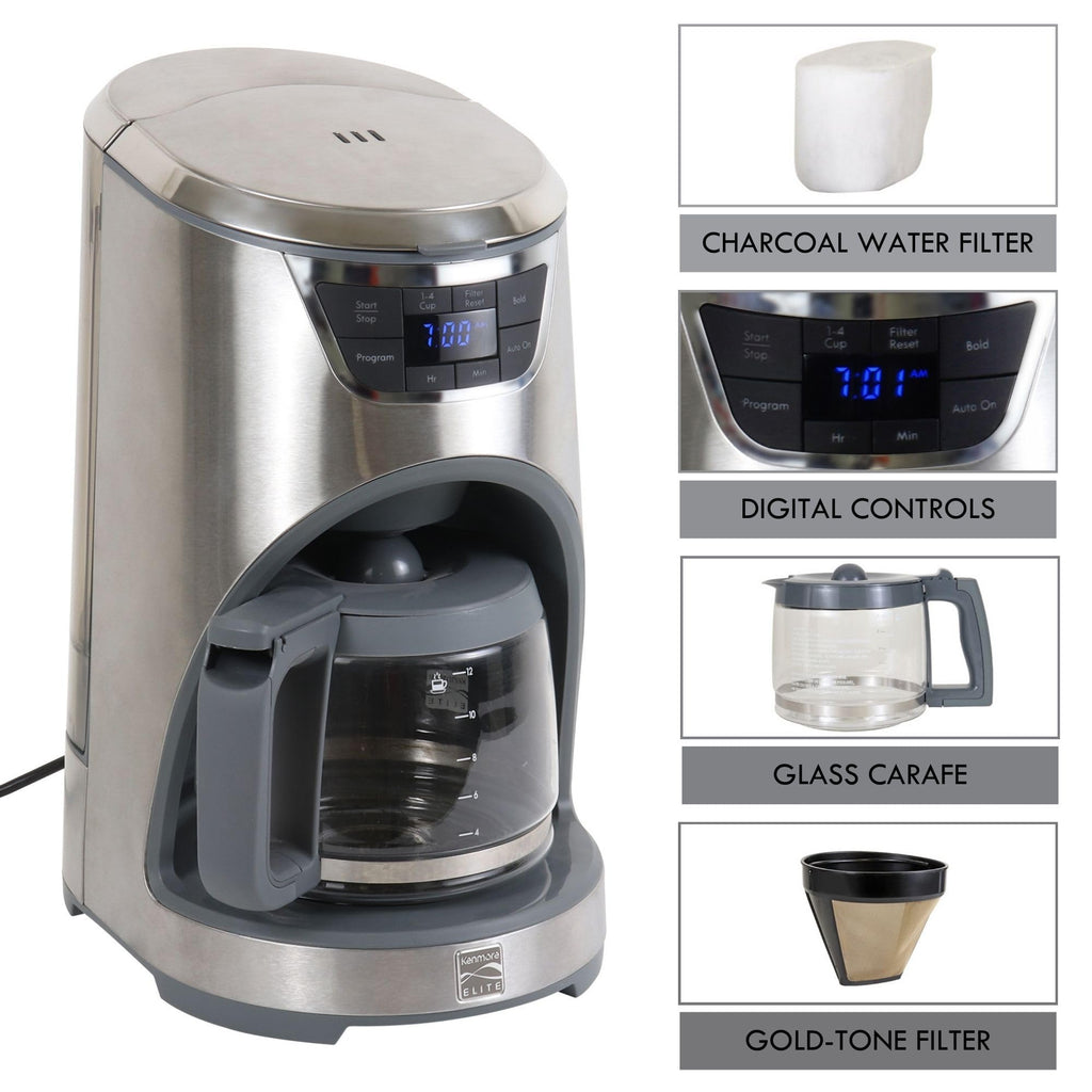 12-Cup Programmable Drip Coffee Maker with Glass Pot E7800