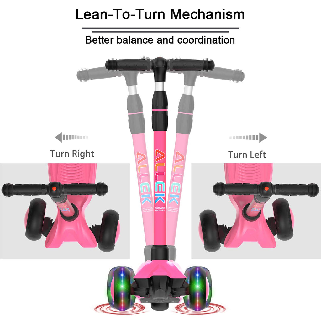 Kick Scooter 3-Wheeled Push Scooter with Light-Up Wheels Q3813