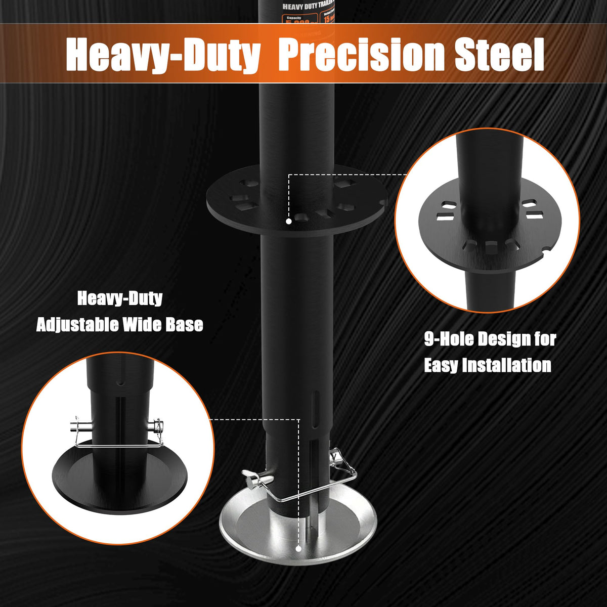 5000lbs A-Frame Trailer Jack with Adjustable Drop Leg F9975