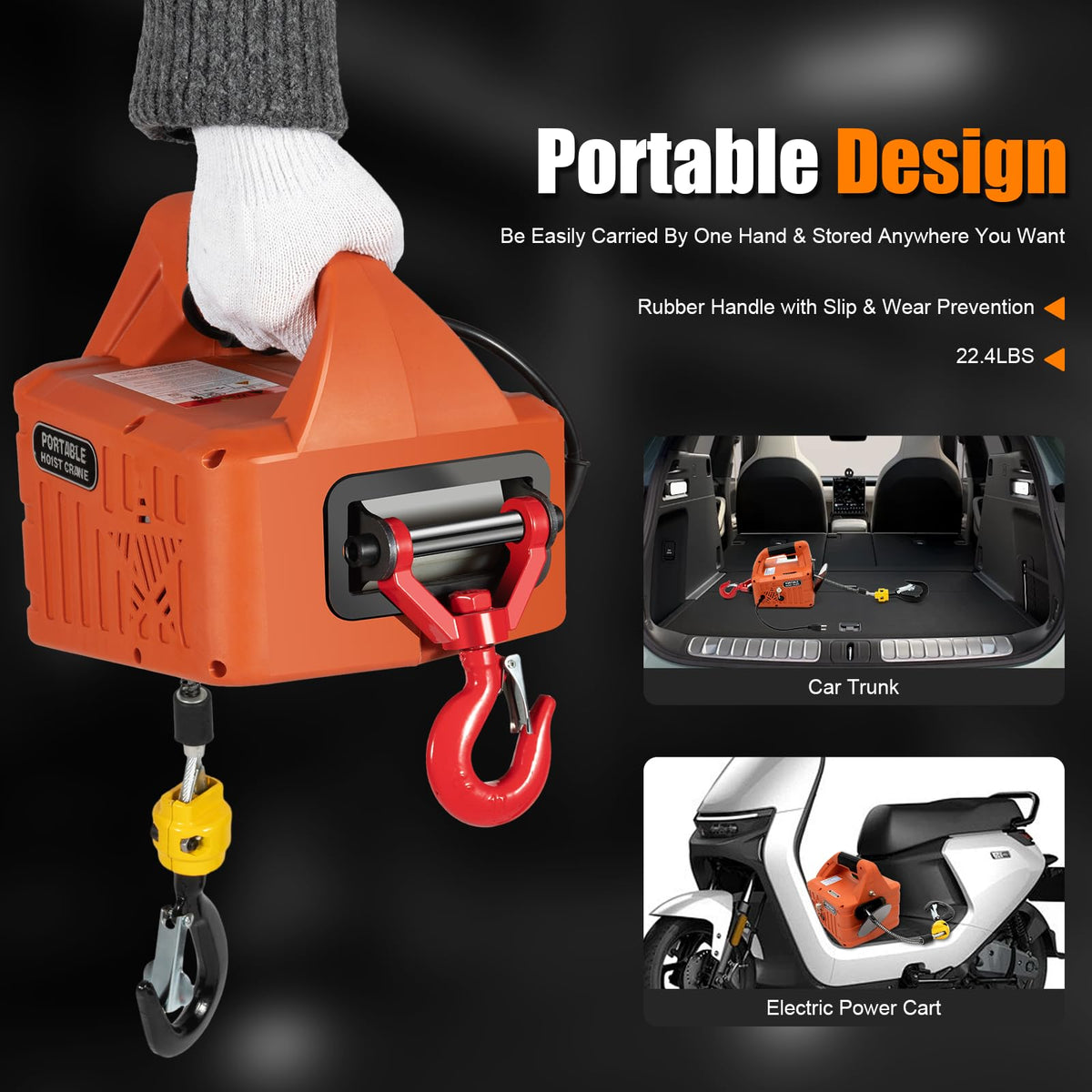 3 in 1 Electric Hoist Winch 2200LBS 38FT 110V K991
