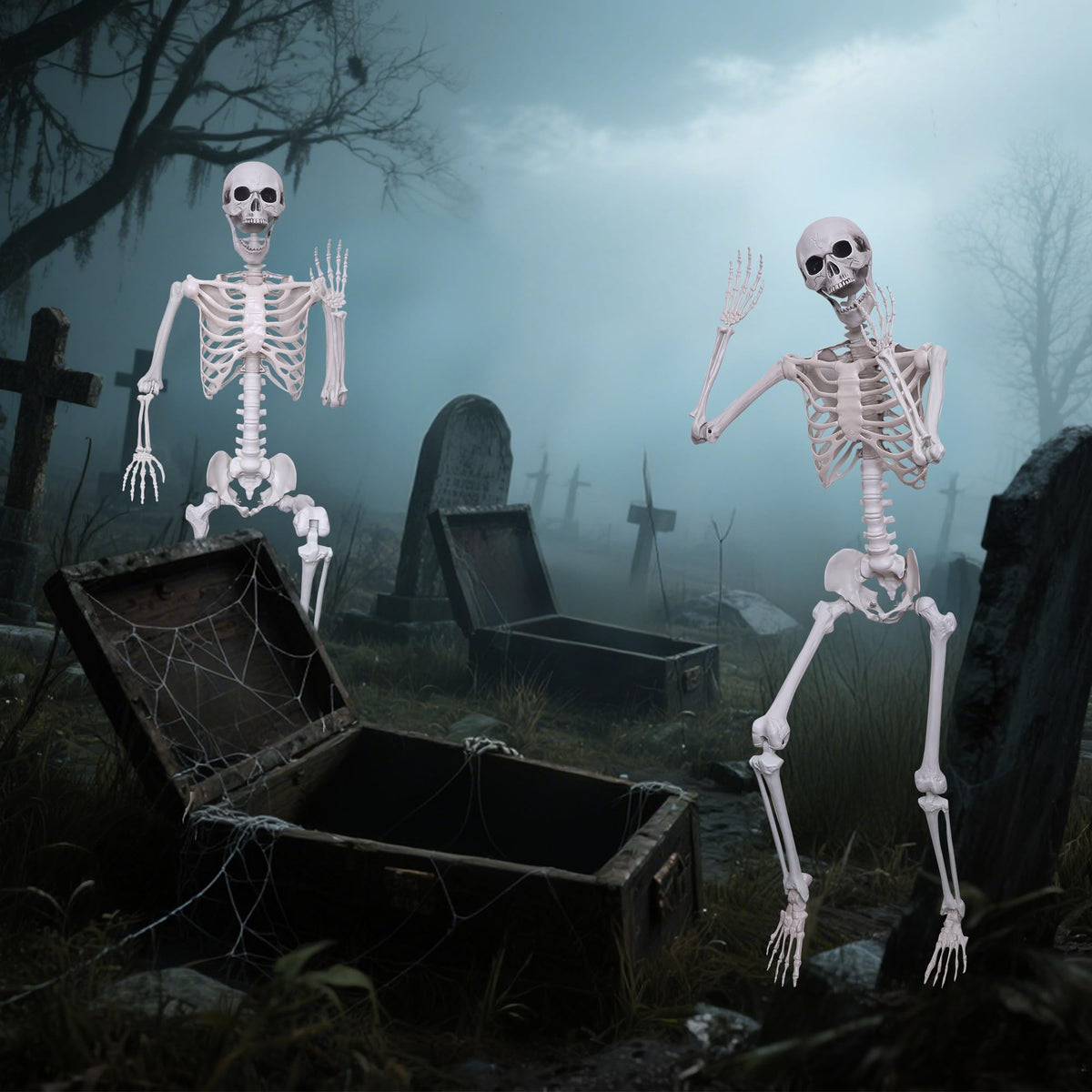 2 Pack 5.4ft Life Size Skeleton with Movable Joints A835