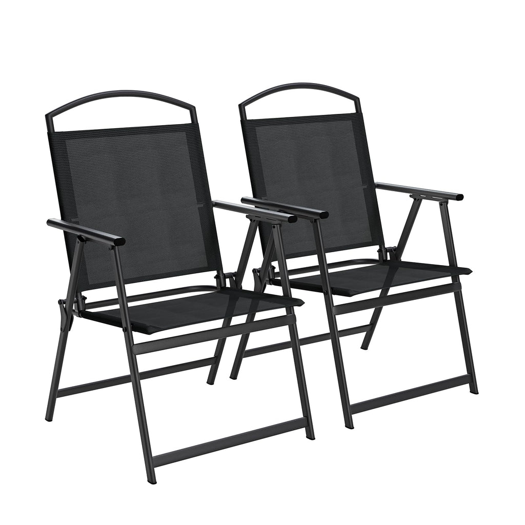 Folding Outdoor Chairs Set of 2 Black I274992