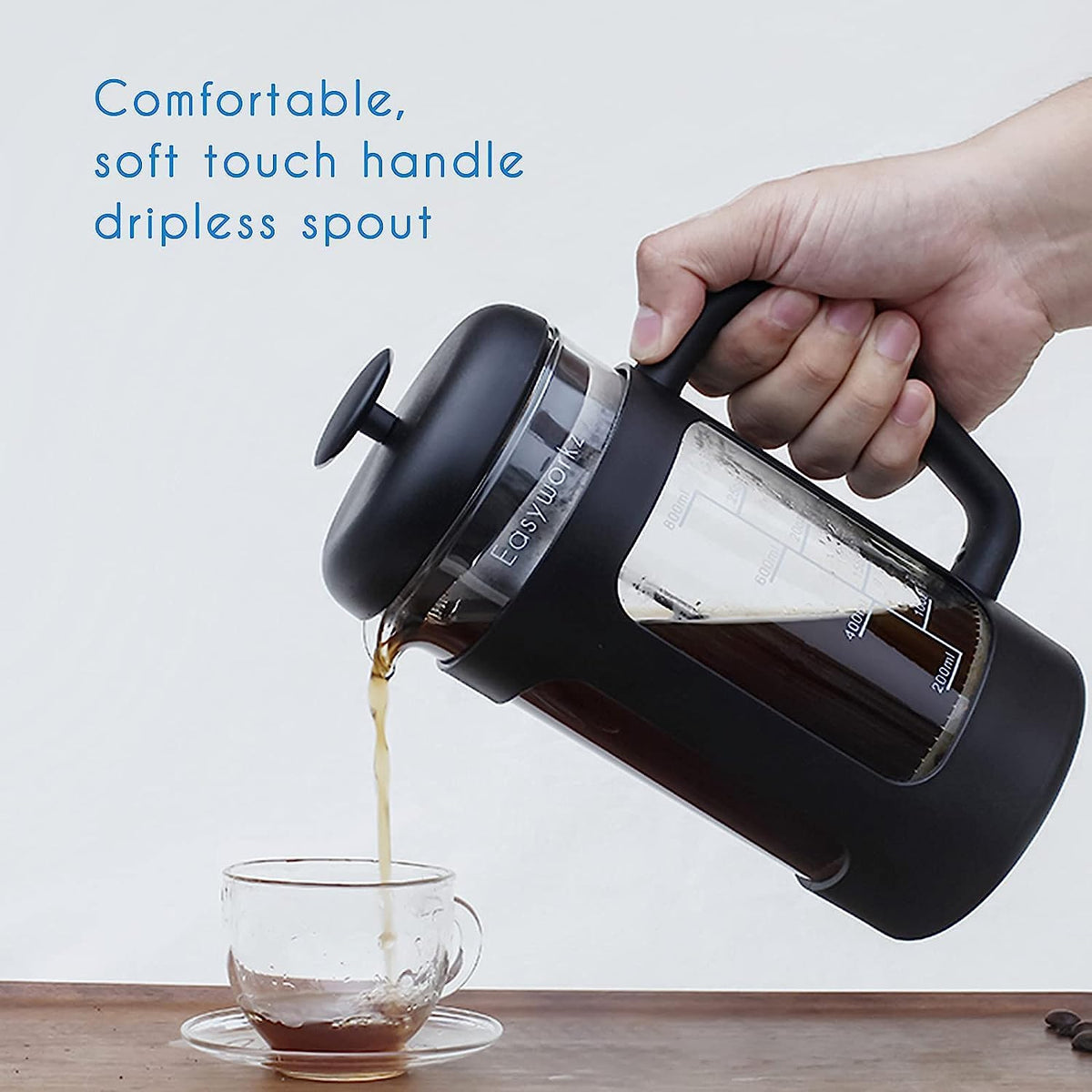 French Press 12 oz, Stainless Steel Espresso Cup 2pcs Set Double Wall Insulated 5 oz G504