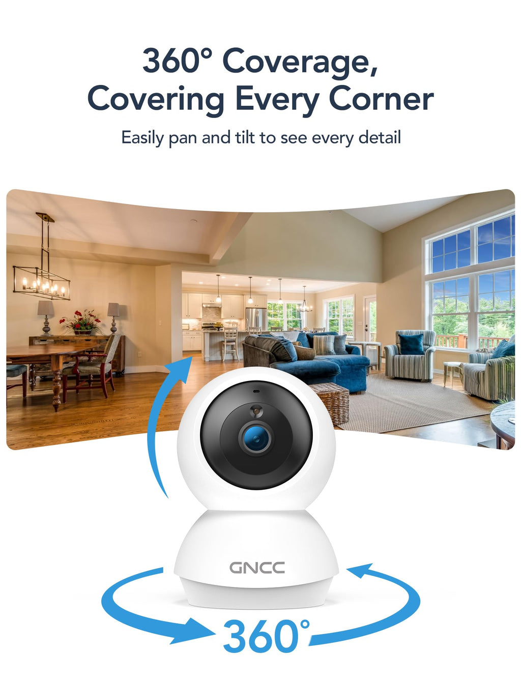 5Ghz WiFi Indoor Camera with 360°PTZ, 4 Pack W550