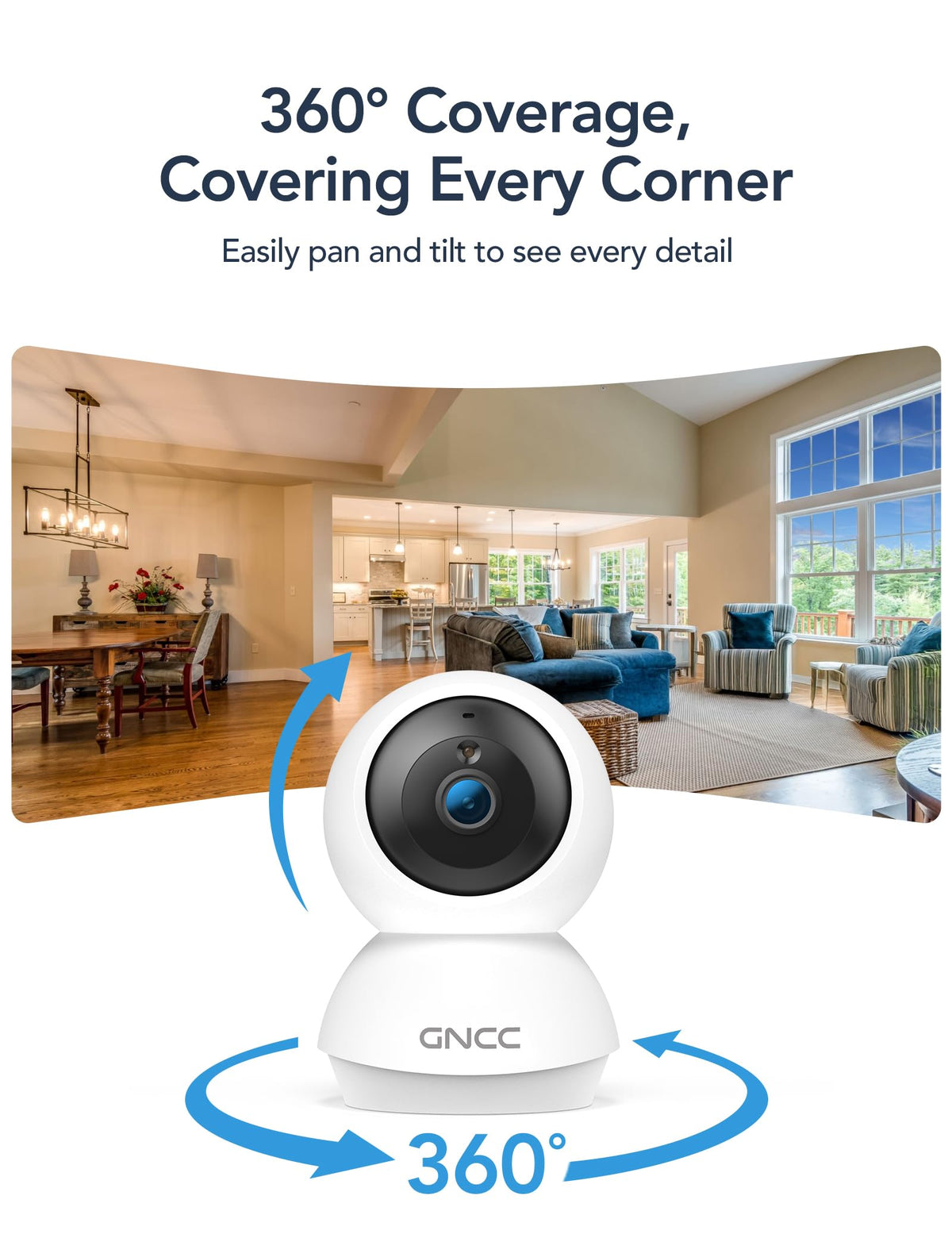 5Ghz WiFi Indoor Camera with 360°PTZ, 4 Pack W550