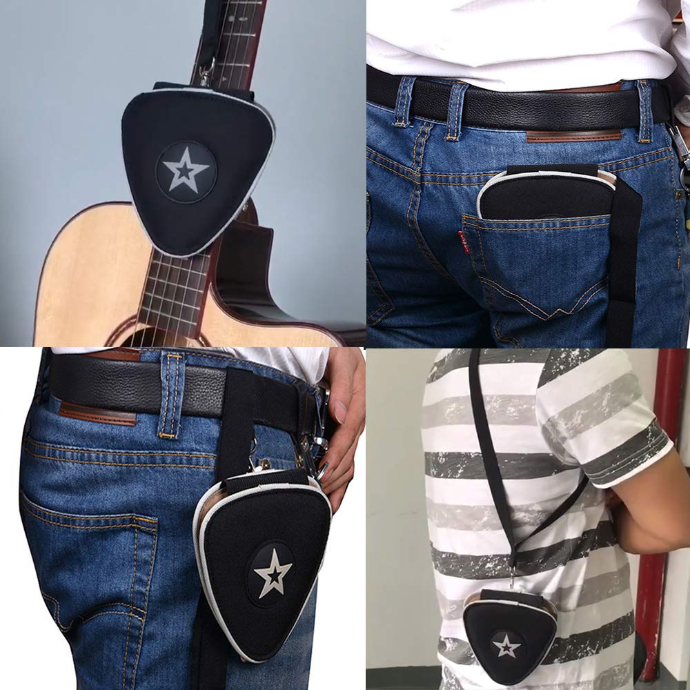 Guitar Pick Holder Case Bag with 24pcs Colorful Picks W86291