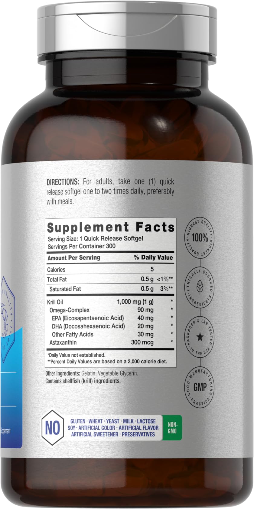Antarctic Krill Oil 1000mg Softgels 300 Count C133870