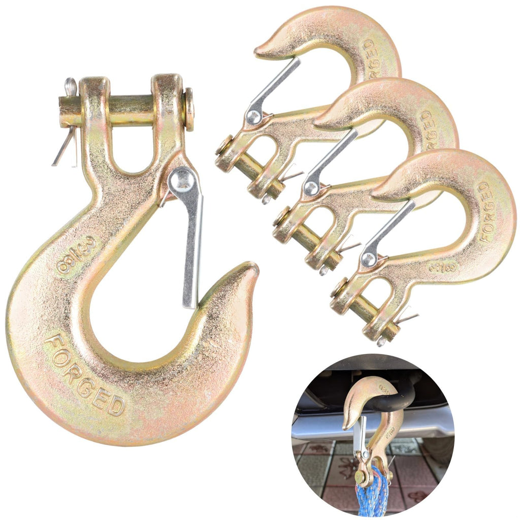 4-Pack 3/8-Inch Clevis Slip Hooks with Safety Latch U56737