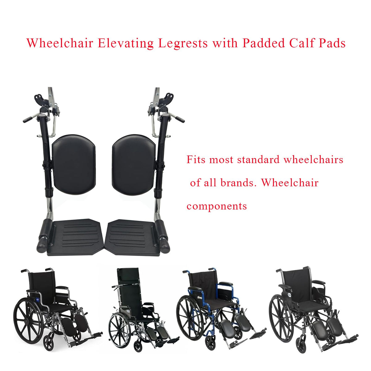Black Padded Wheelchair Legrest Assembly J131533