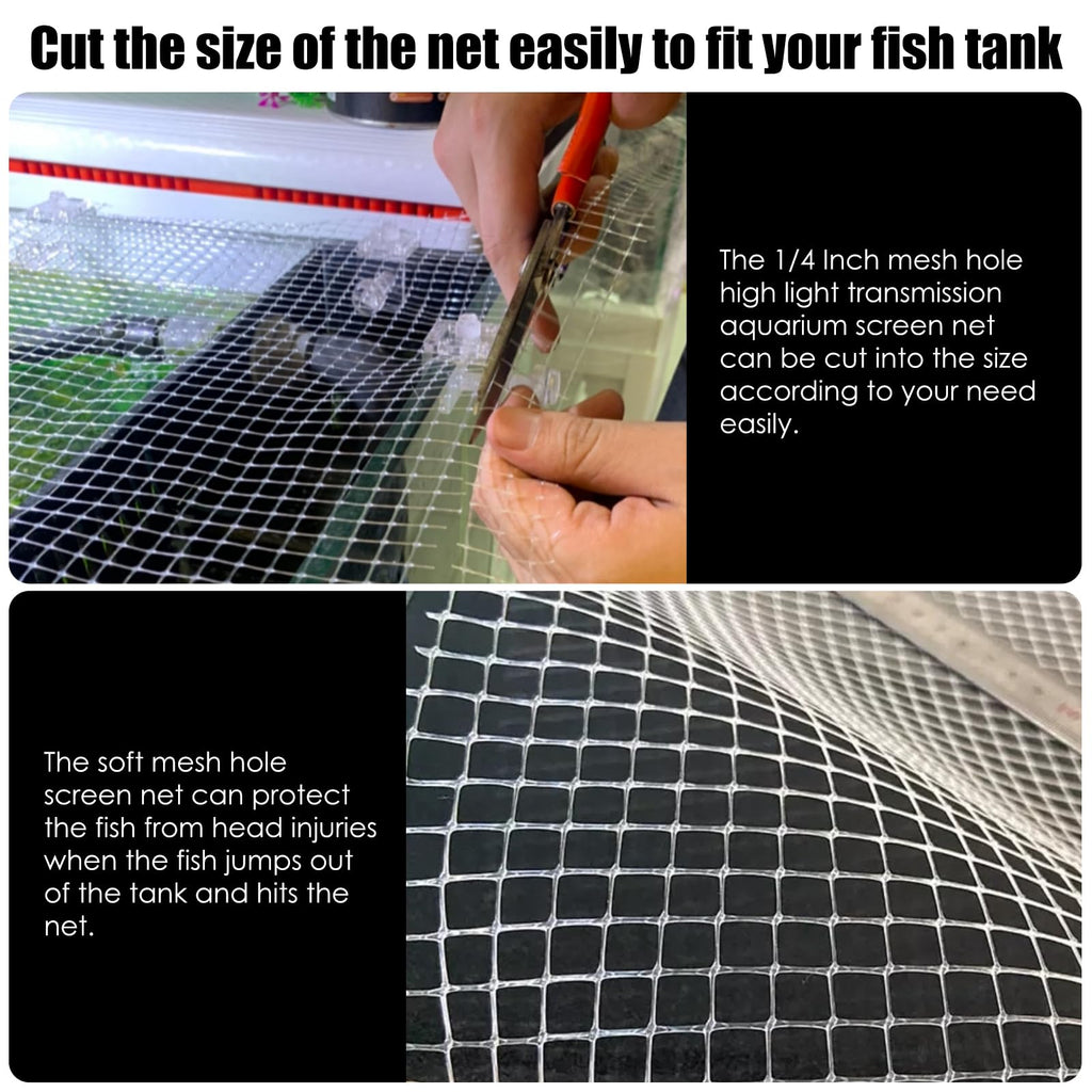 Transparent Mesh Aquarium Lid Cover 5.12 Feet X 3.37 Feet A24214