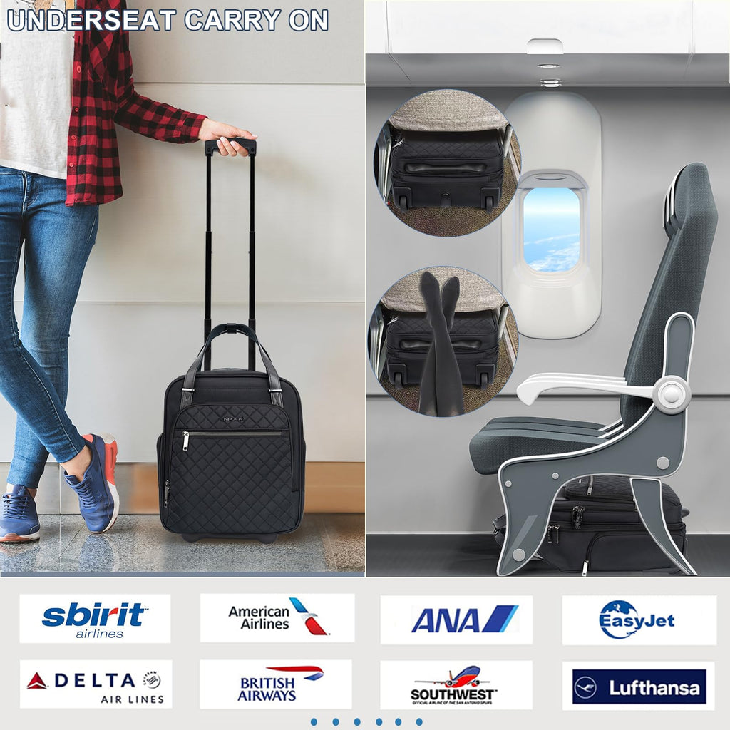 Black 16" Underseat Wheeled Bag I528279