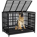 48 Inch Heavy Duty Dog Crate Kennel with Wheels W840