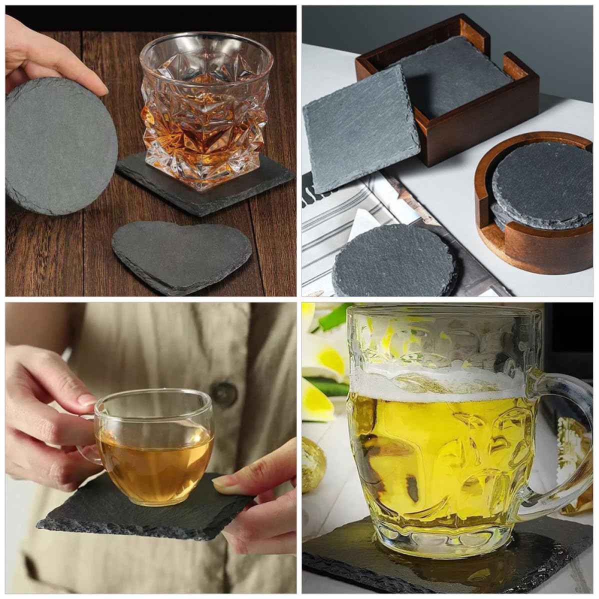 Natural Stone Coasters Set 12pcs C468726