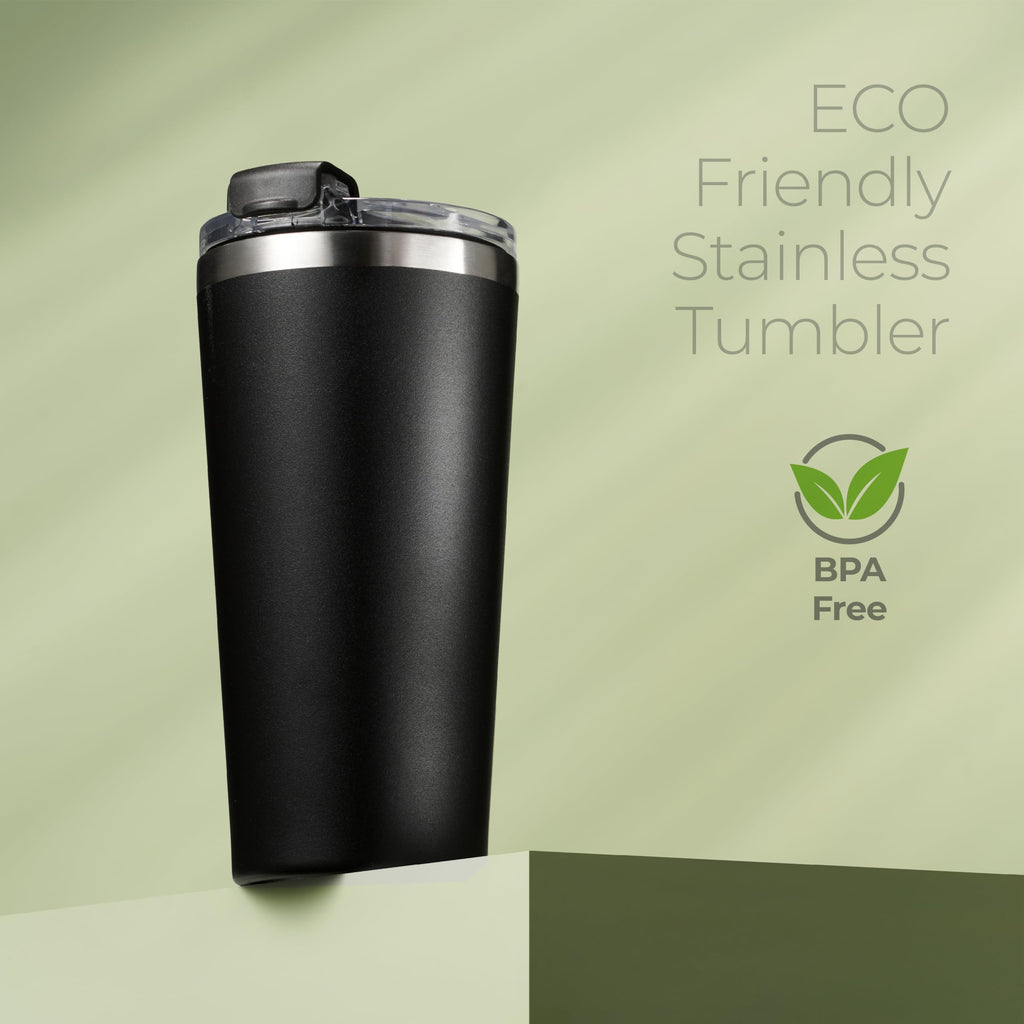16 oz Stainless Steel Insulated Coffee Tumbler Black J53481