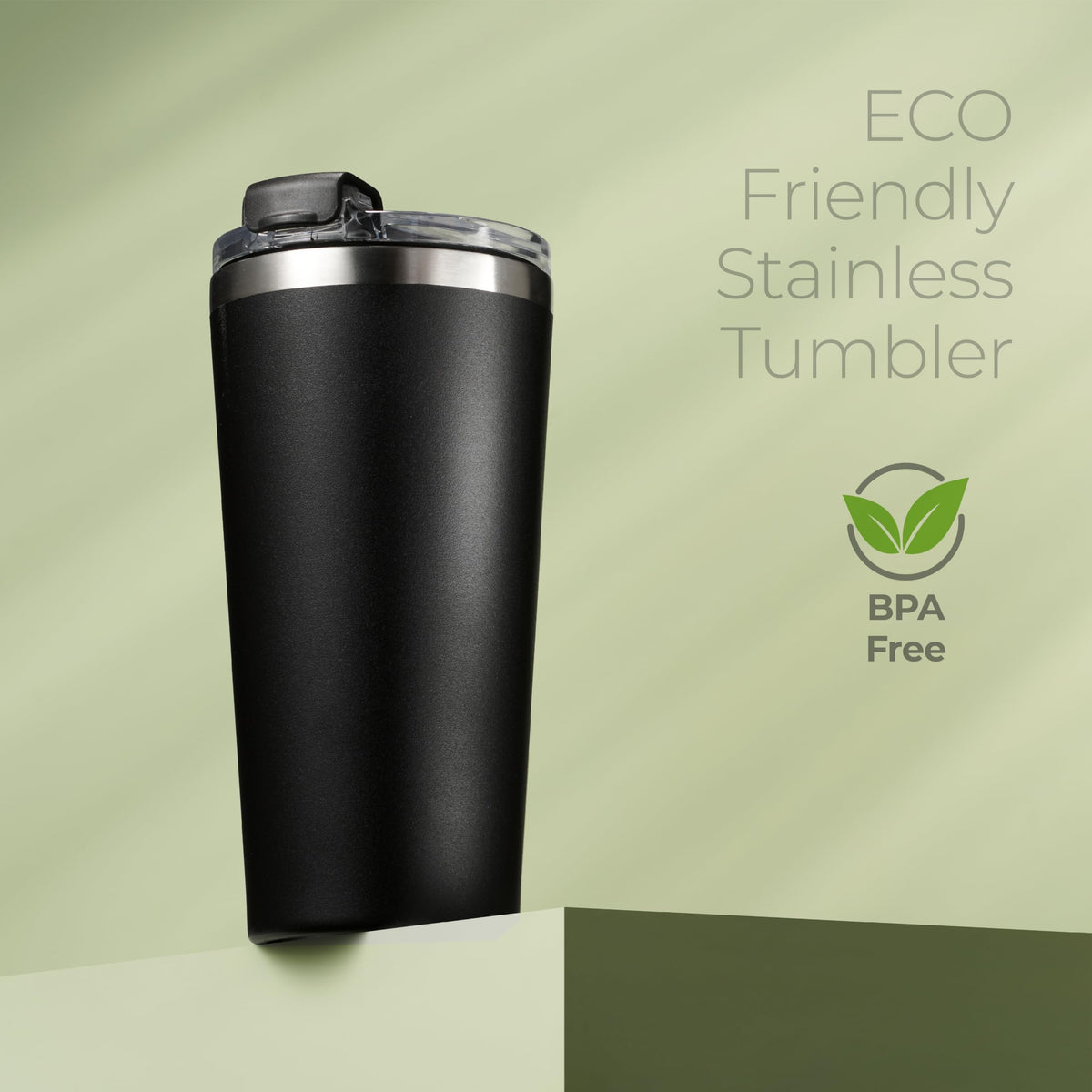 16 oz Stainless Steel Insulated Coffee Tumbler Black J53481