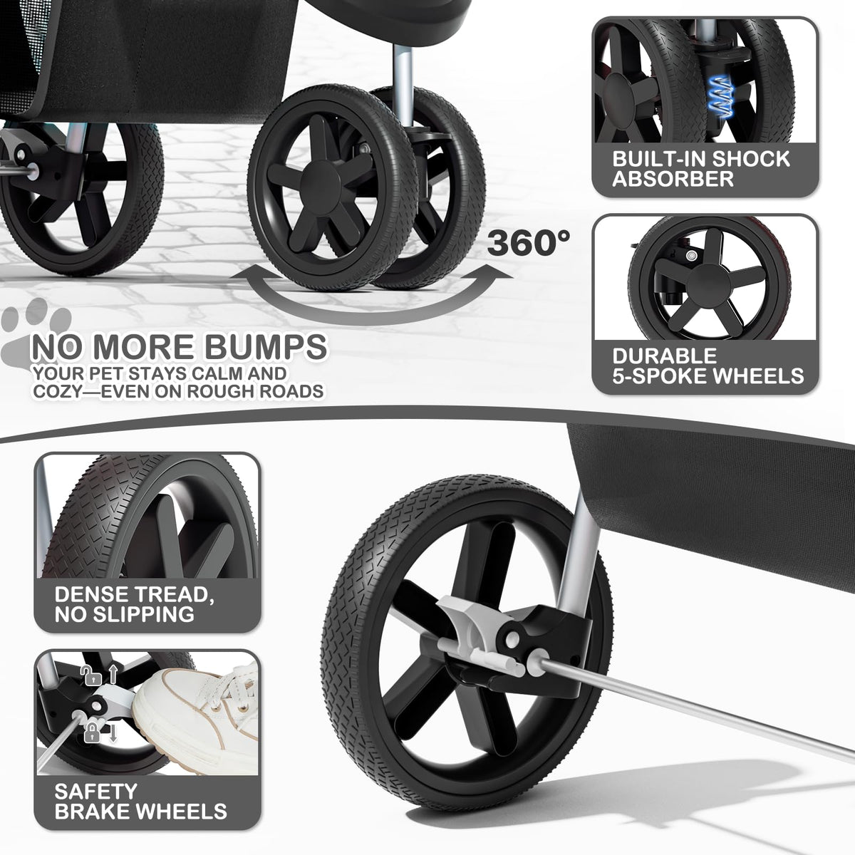 Black Pet Stroller O9580