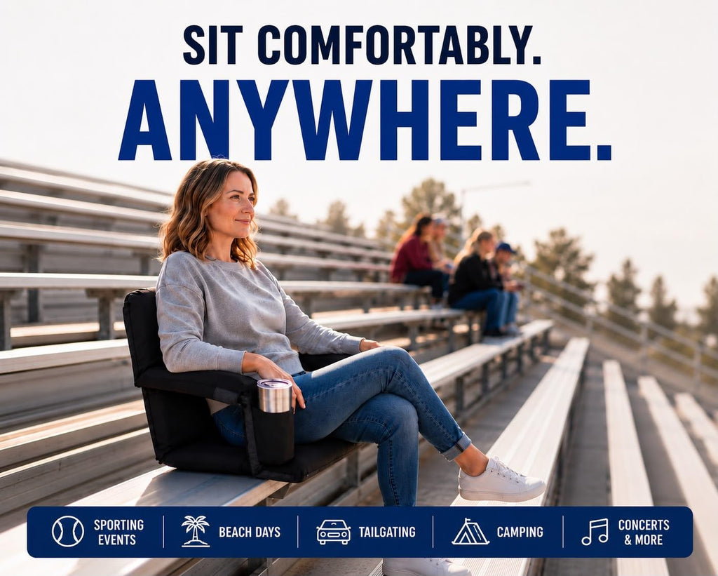 Stadium Seats with Back Support, Armrests, Cup Holders, Padded Cushion W282965