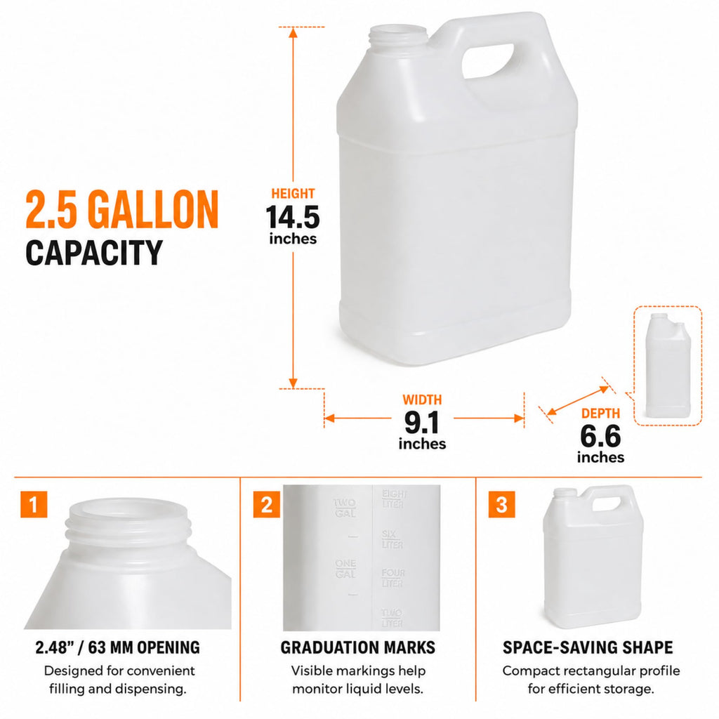 2.5 Gallon Reusable Plastic Water Jug with Lid X135