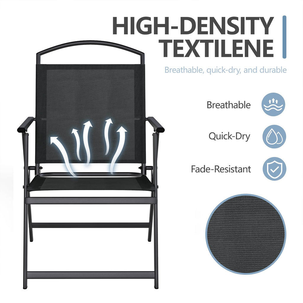 Folding Outdoor Chairs Set of 2 Black I274992