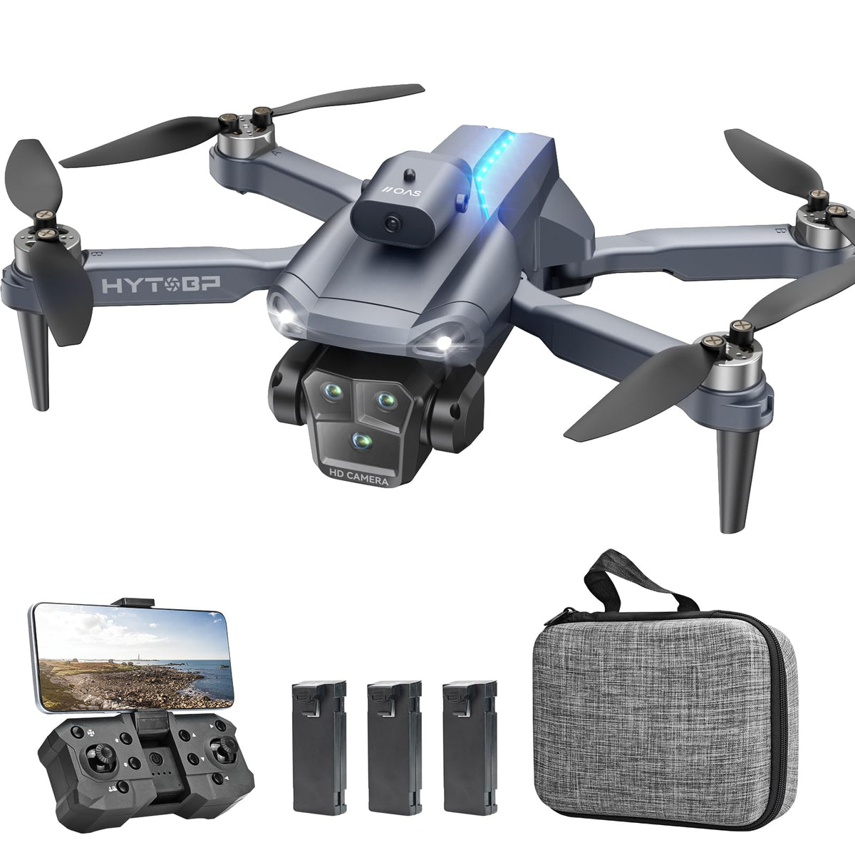 Foldable Mini Drone with Camera 1080P, 3 Batteries T33986