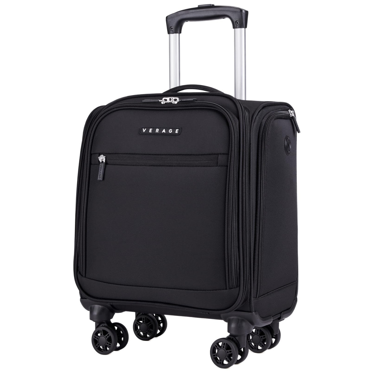 Black 14.5-Inch Spinner Underseat Carry On Luggage U192