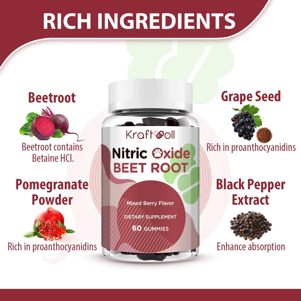 Sugar-Free Beet Root Gummies Mixed Berry 60 Gummies G5381