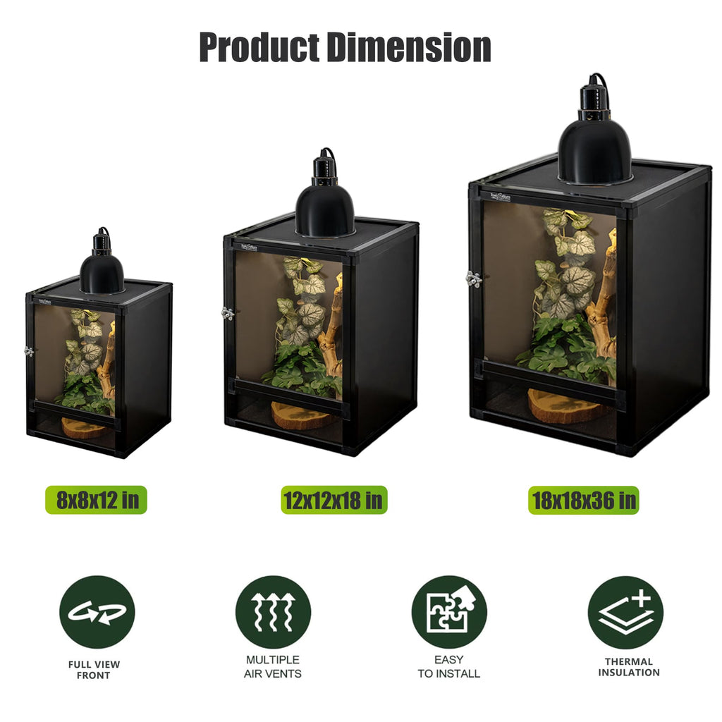 12"x12"x18" PVC Reptile Terrarium with Screen & Acrylic Doors E494253