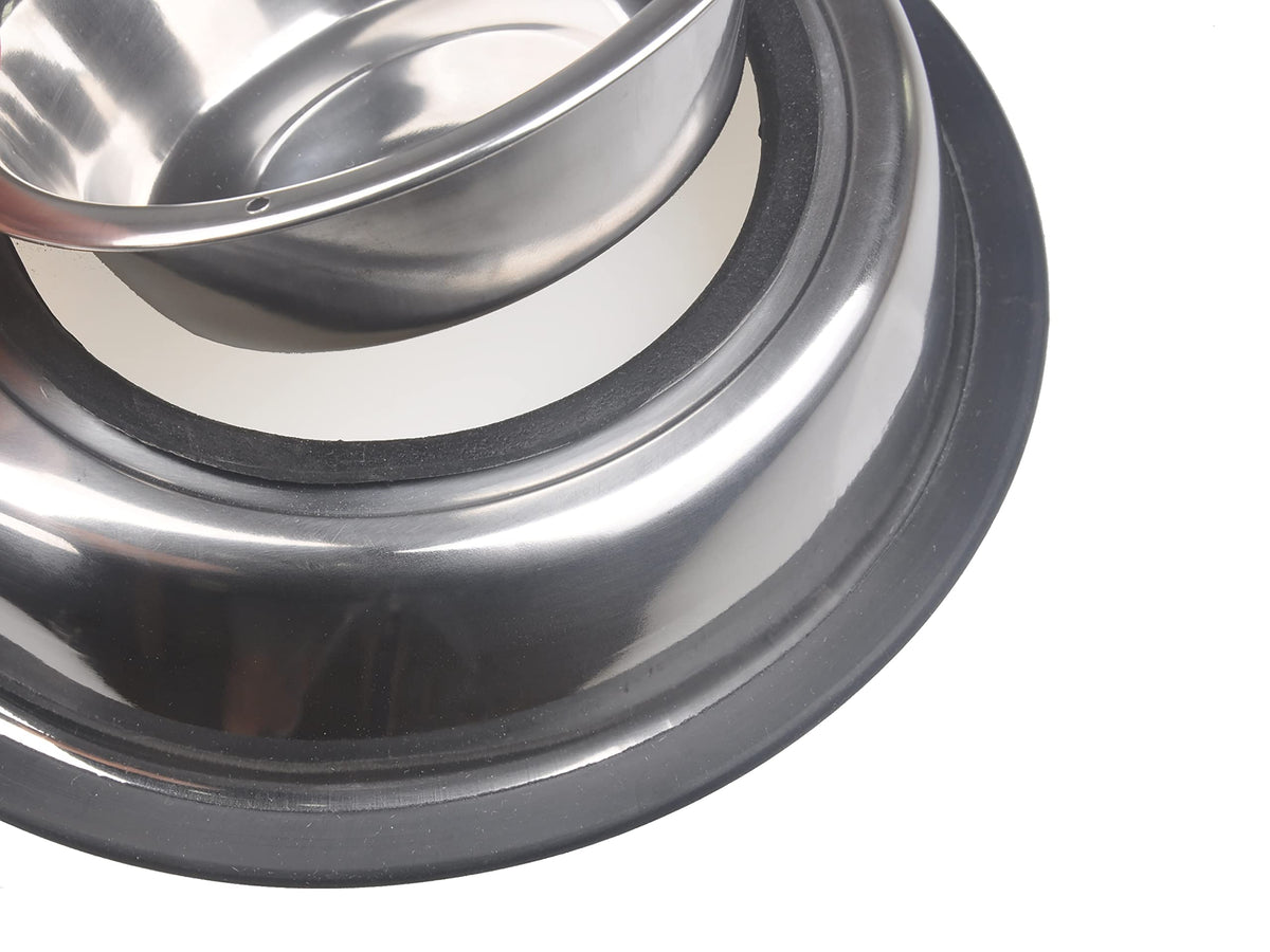 Stainless Steel Double Dish Food And Water Bowl 16 OZ H1501