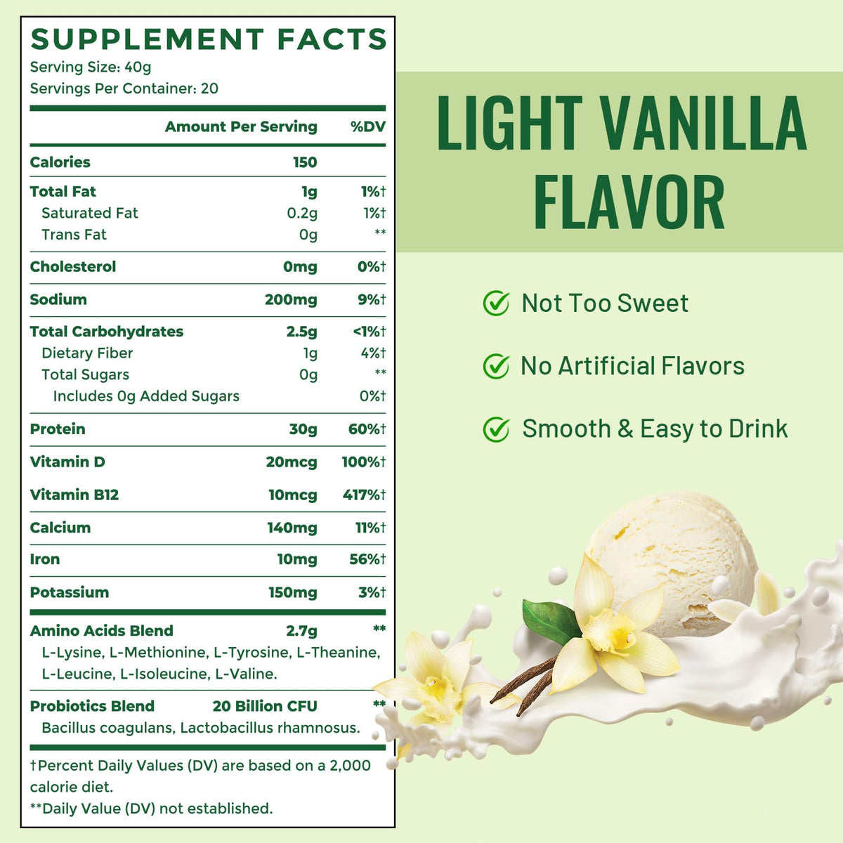 30g Organic Vegan Plant-Based Protein Powder O49259