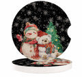 Black Ceramic Car Coasters 2 Piece Set V6457