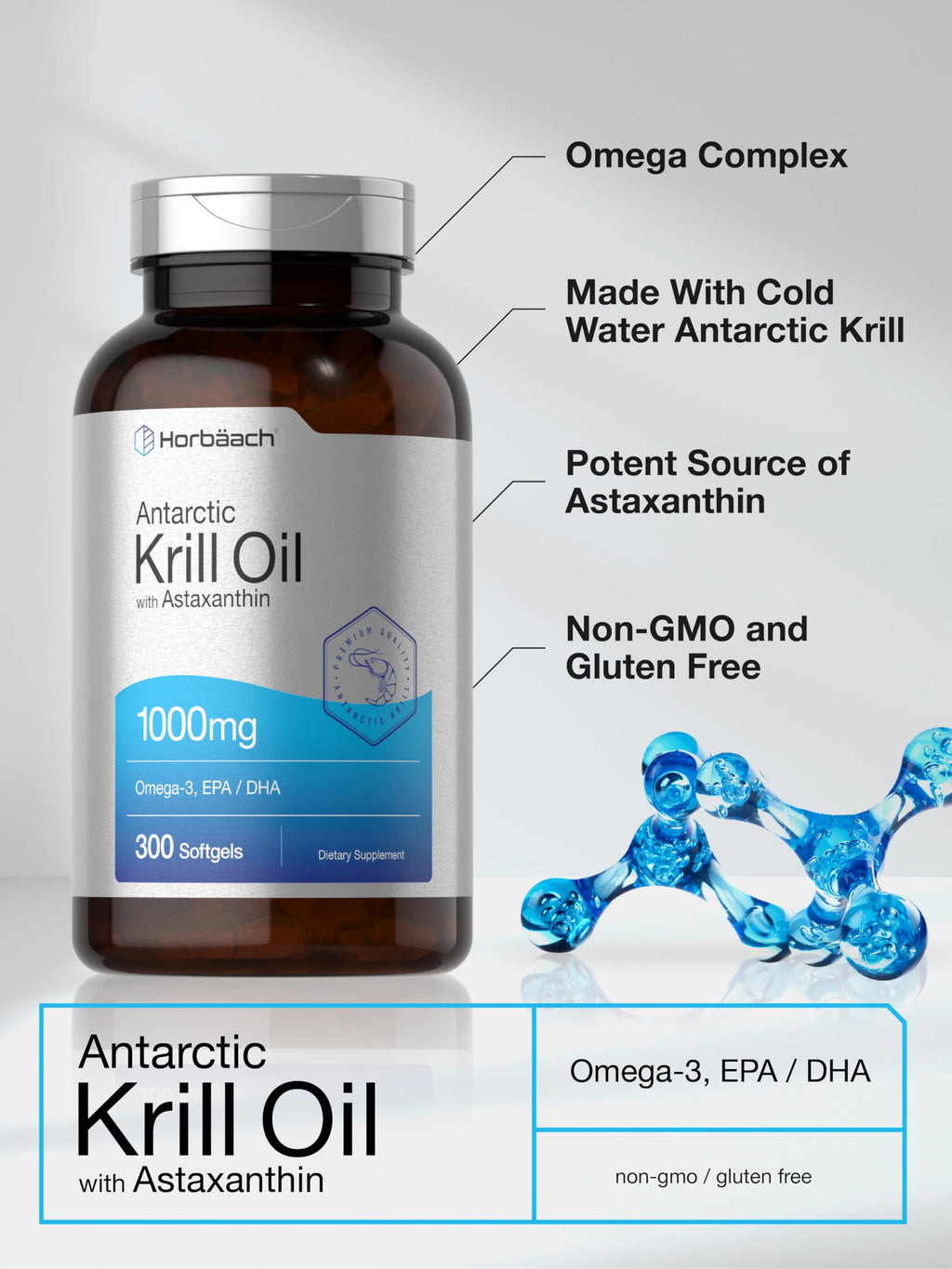 Antarctic Krill Oil 1000mg Softgels 300 Count C133870