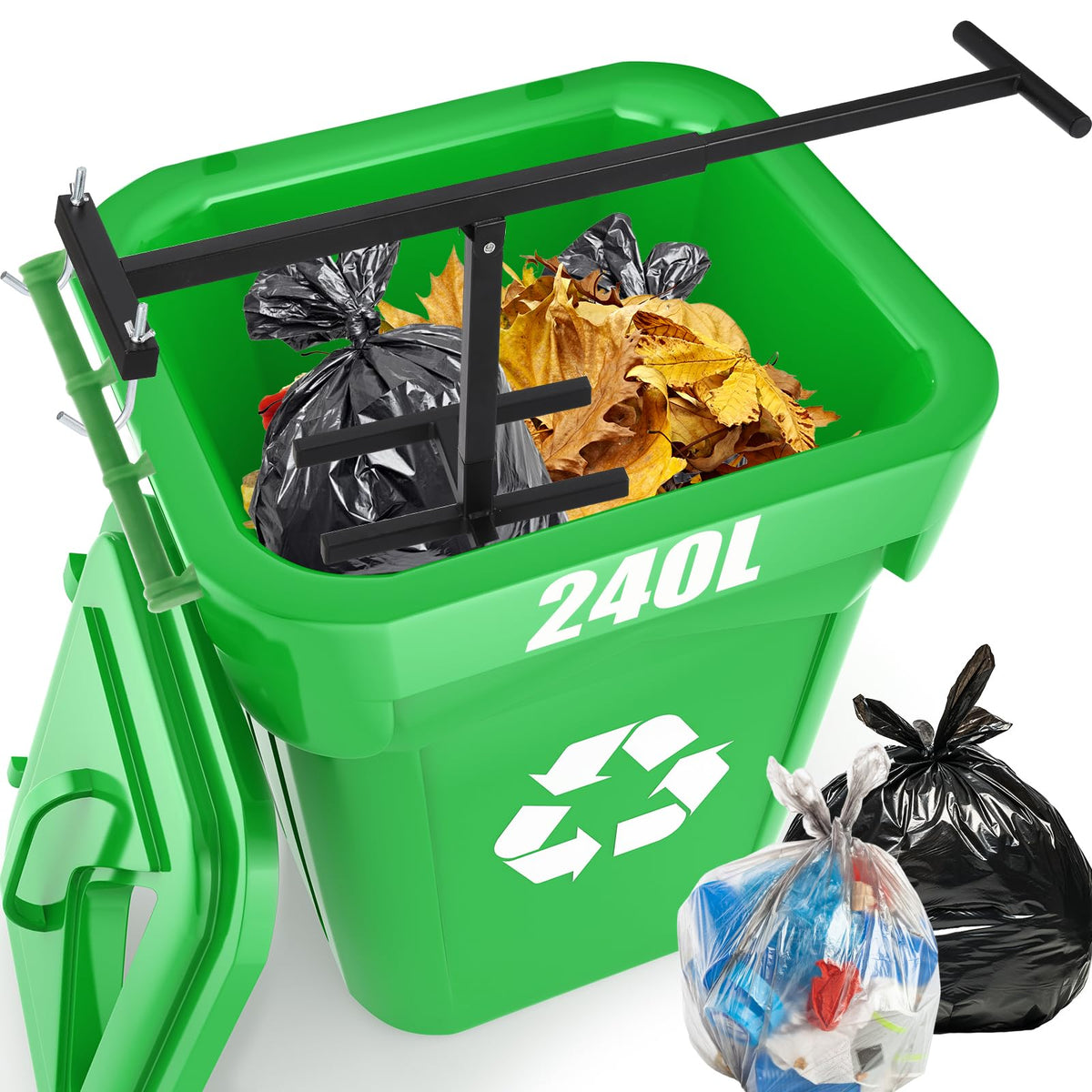 Manual Trash Compactor with Adjustable Handle T8649
