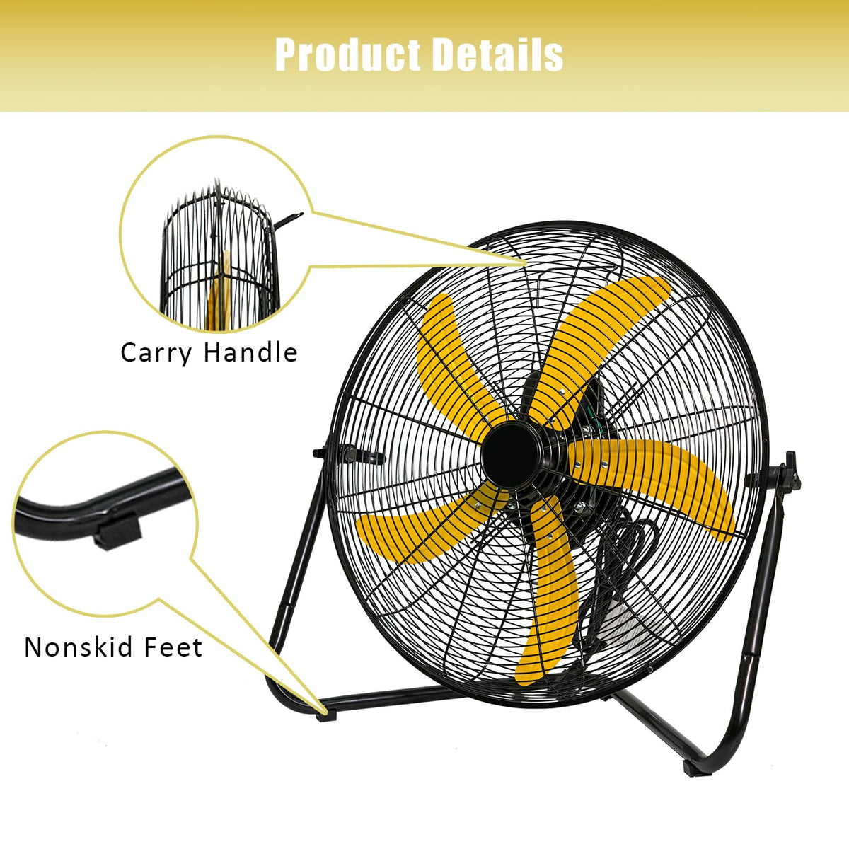 20 Inch 3-Speed High Velocity Floor Fan R614