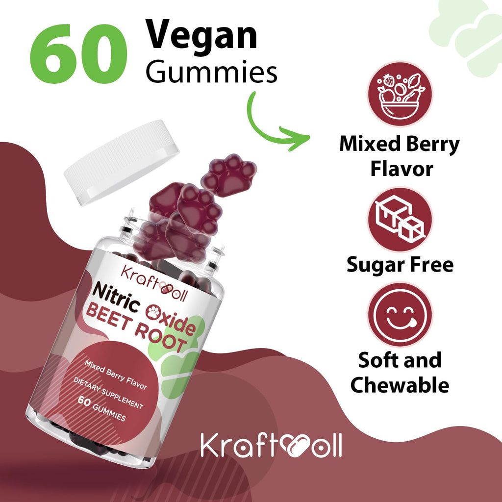 Sugar-Free Beet Root Gummies Mixed Berry 60 Gummies G5381