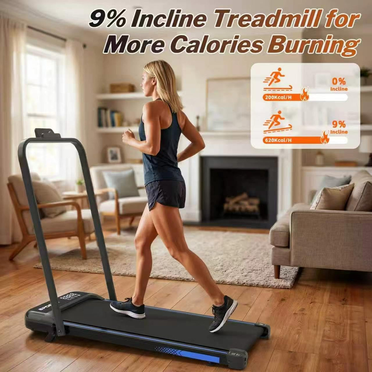 3 in 1 Foldable Under Desk Treadmill with Incline C9842